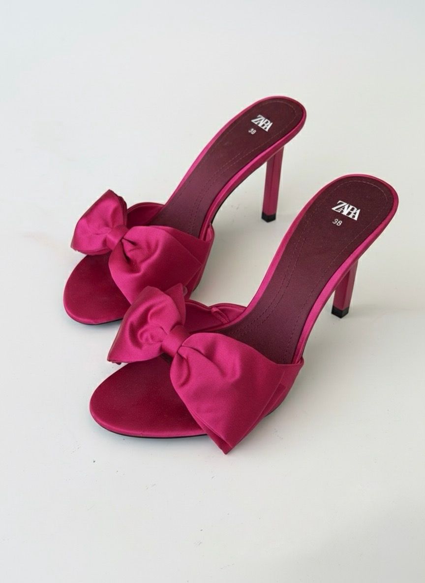 Pink Satin Lace Shoes