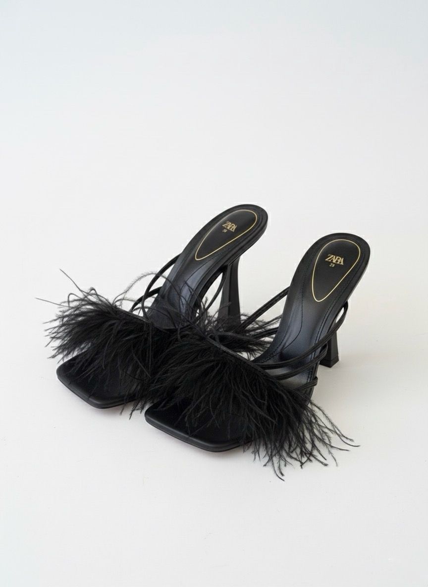 Black Fur Heels