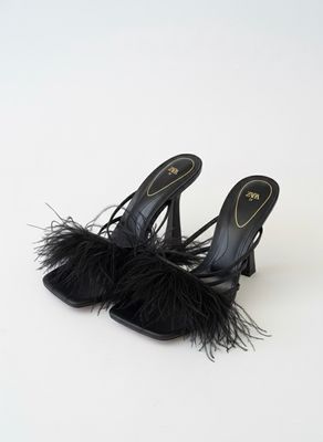 Black Fur Heels