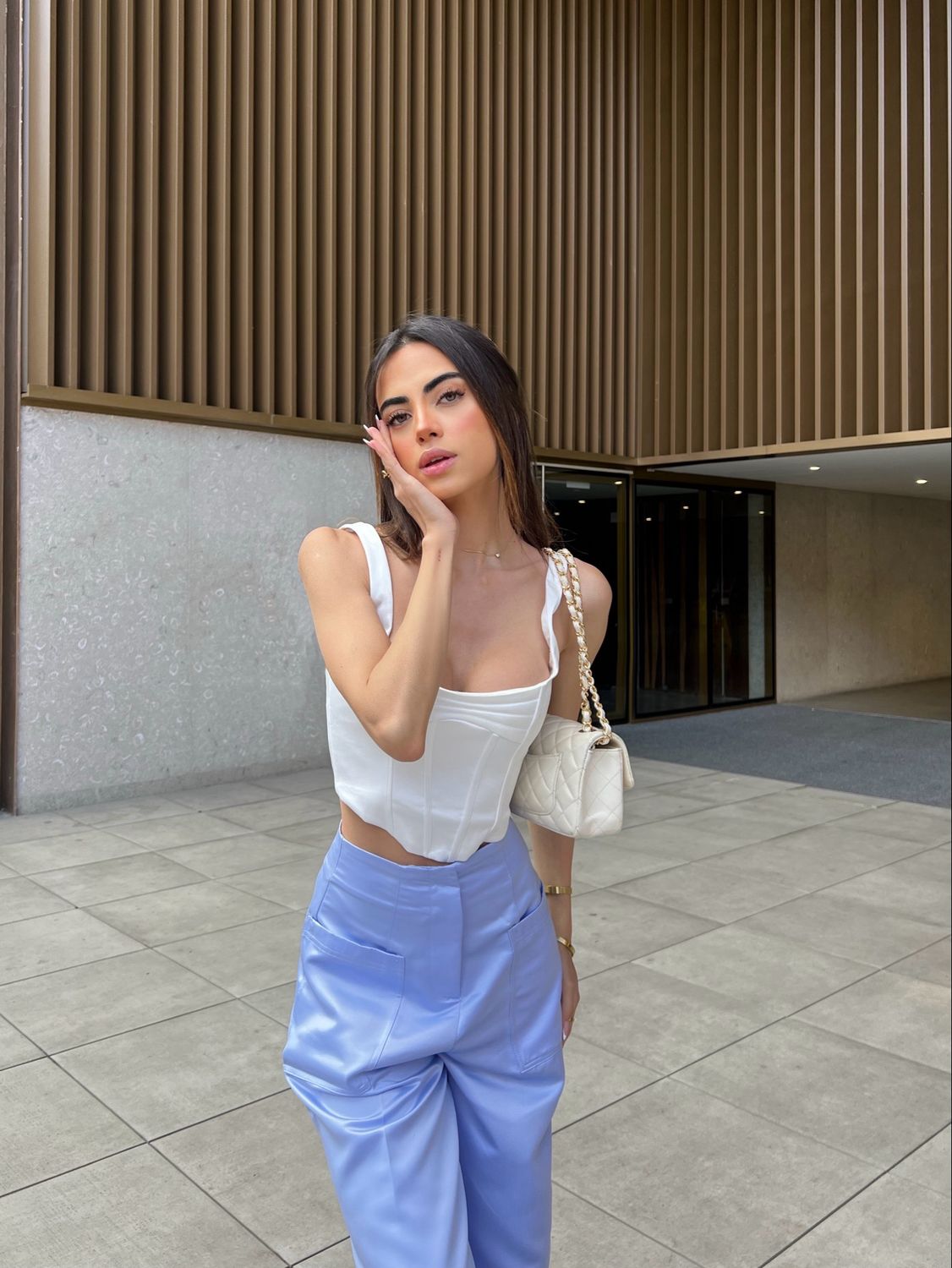 Light Blue Shiny Pants