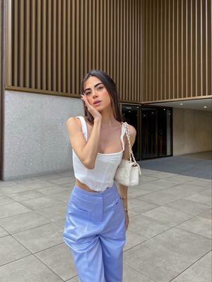 White Shiny Corset Top