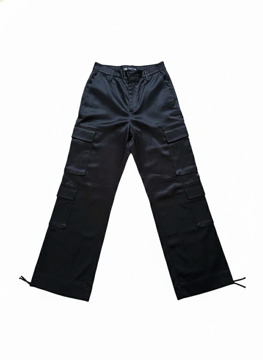 Black Silk Shiny Pants