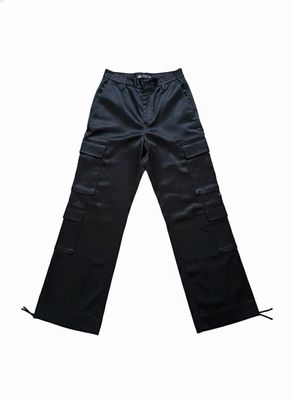 Black Silk Shiny Pants