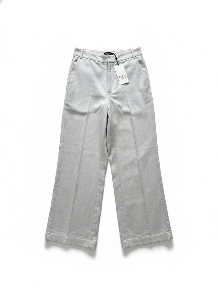 Gray Silk Fancy Pants