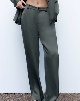 Gray Silk Pants
