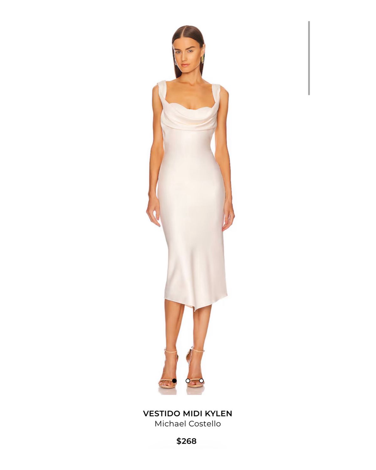 Cream Cowl Neck Slip Dress