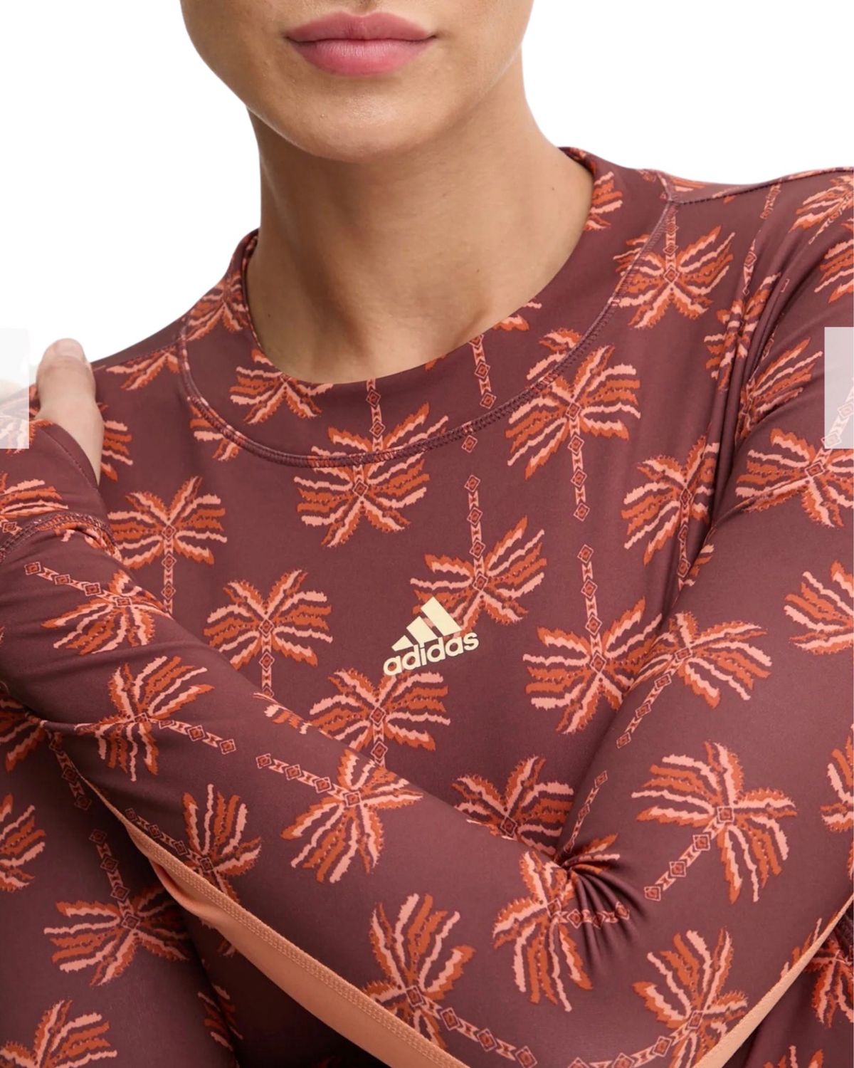 Maroon Palm Print Bodysuit