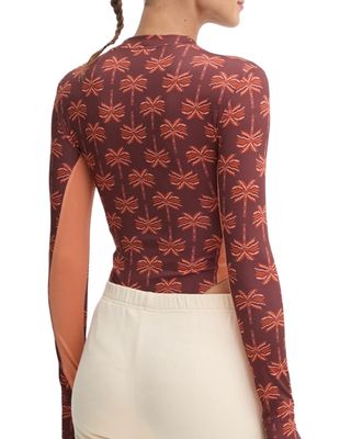 Maroon Palm Print Bodysuit