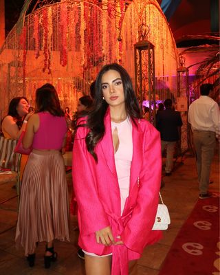 Silk Shiny Pink Blazer