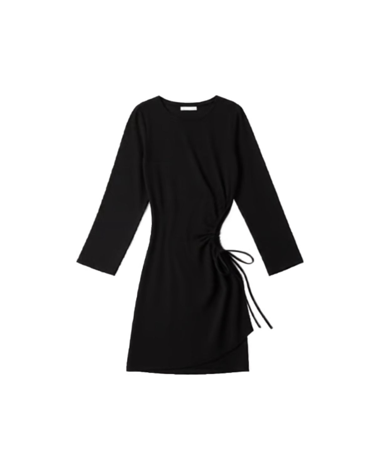 Open Design Black Long Sleeve Dress