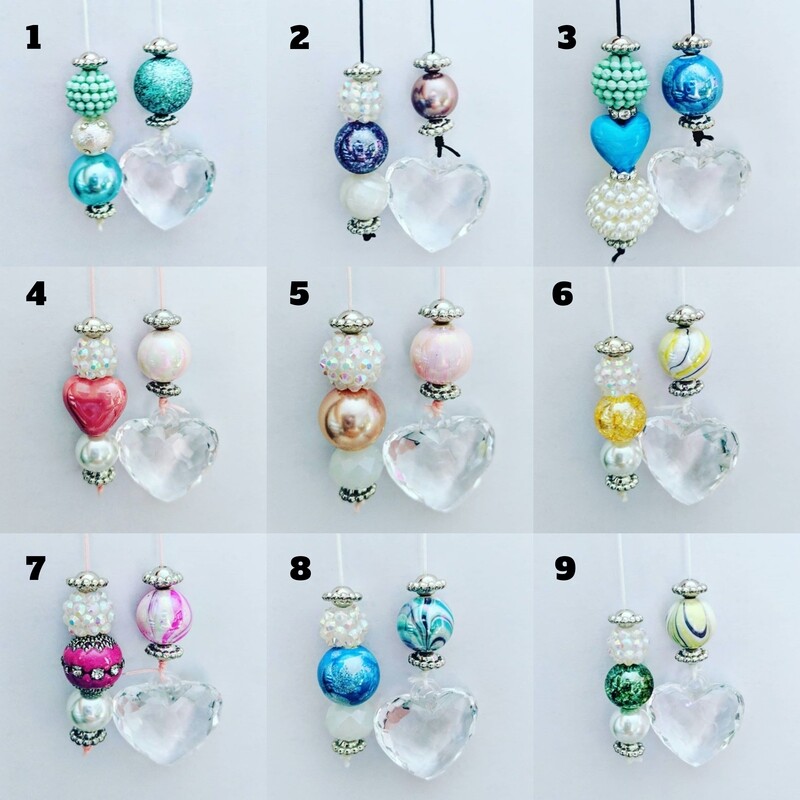 AlnCreationsbyAshley&#39;s Planner Heart Charms / String Bookmarks Collection