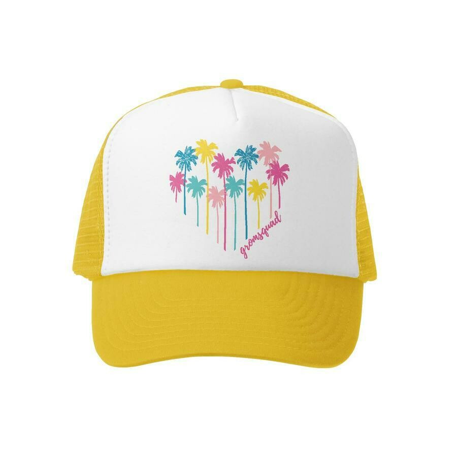 Grom Squad Hat Palm Heart-Yellow 