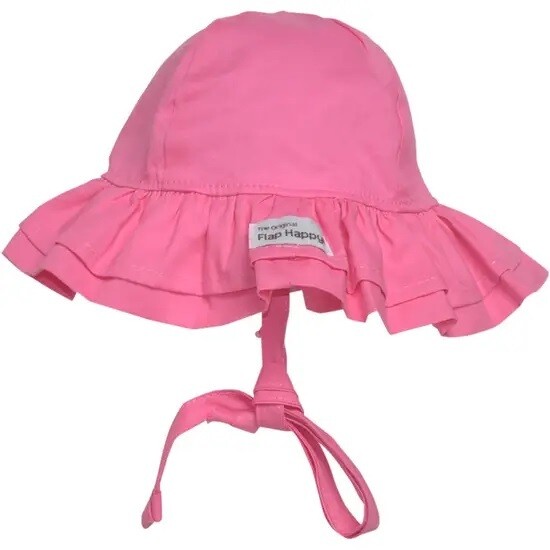 Flap Happy=Double Ruffle Hot Pink Hat*