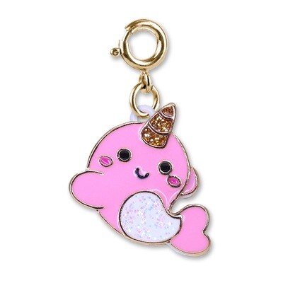 Charm It Gold Glitter Narwhal Charm CICC1380