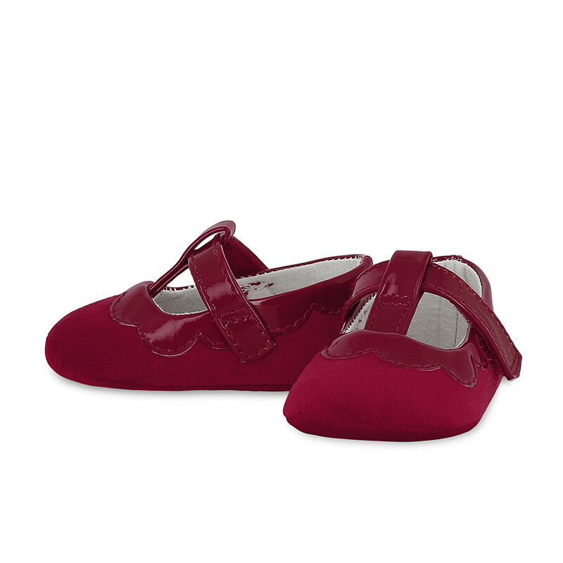 red velvet baby shoes