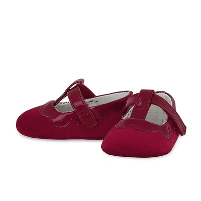 Mayoral Red Velvet Baby Shoe 9341