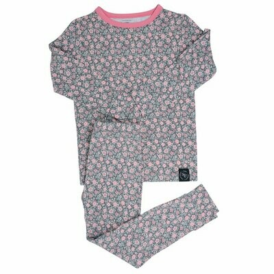 Sweet Bamboo Girls Flower Charcoal L/S PJ&#39;s *