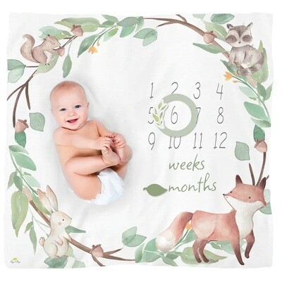 Itzy Ritzy Cutie Capture Woodland Milestone Blanket