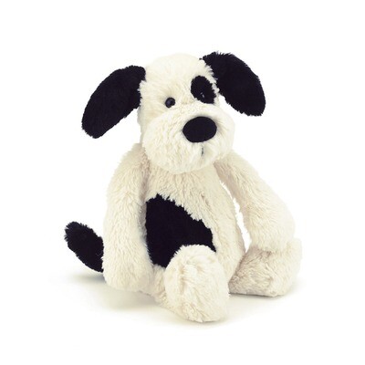 Jellycat Bashful Black &amp; Cream Puppy Little (Small)  7&quot;