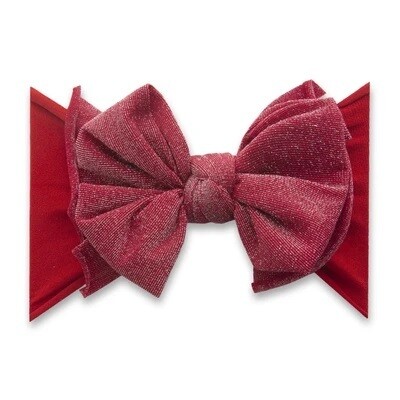 Baby Bling Metallic Fab Bow- Red 