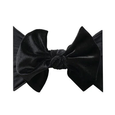 Baby Bling Velvet Fab Bow- Black*