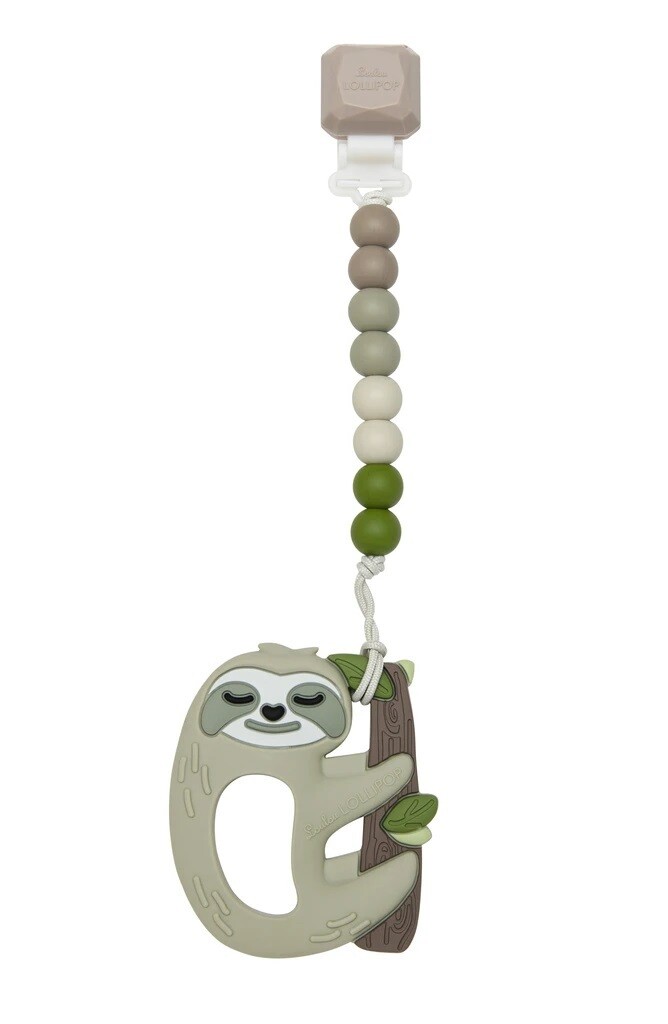 Loulou Lollipop Silicone Teether Gem Set- Sloth 