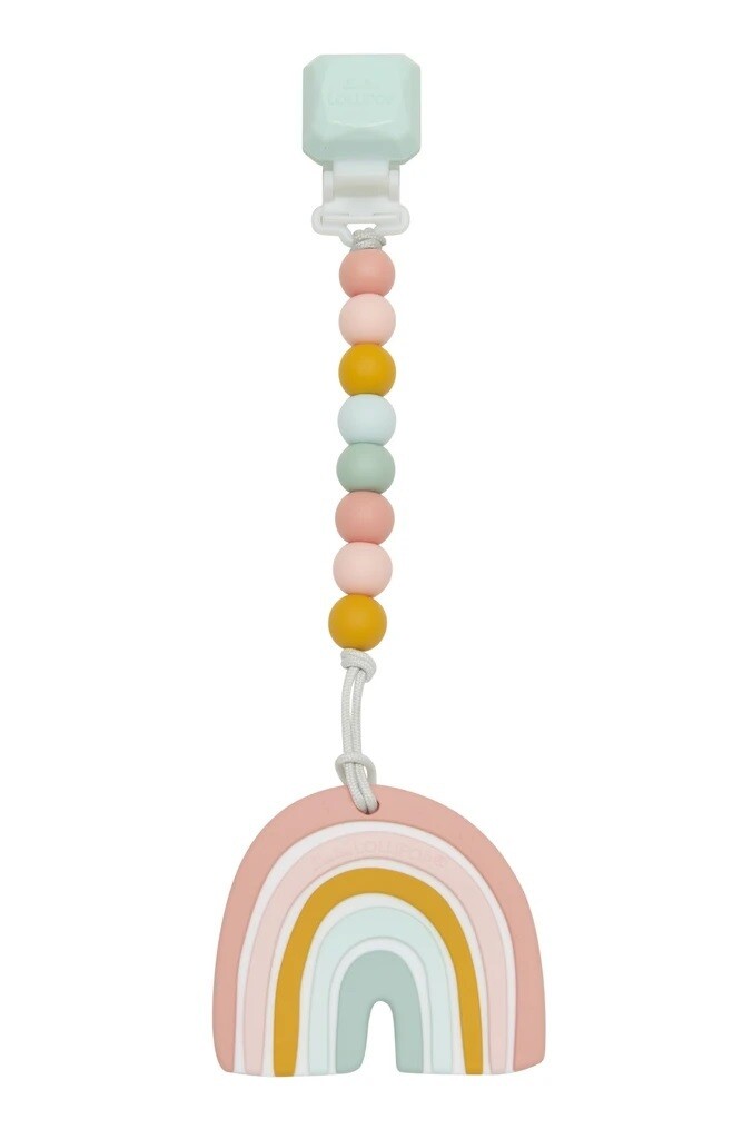 Loulou Lollipop Silicone Teether GEM Set- Pastel Rainbow 