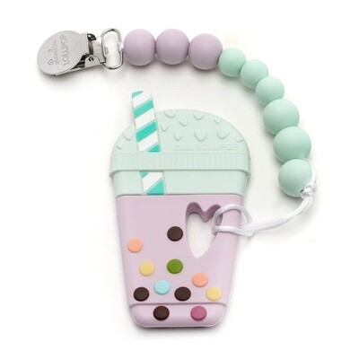 Loulou Lollipop Silicone Teether Set - Bubble Tea Lilac Mint*