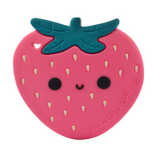 Loulou Lollipop Silicone Teether Single - Strawberry 