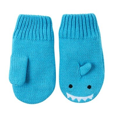 Zoocchini Baby Knit Mittens Shark 12-24M*