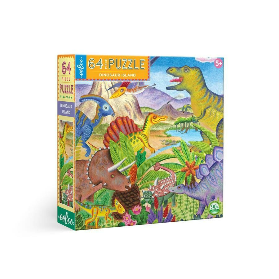 eeBoo Dinosaur Island 64 Pc Puzzle