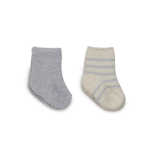 BareFoot Dreams Cozychic 2 Pair Infant Socks Blue 0-6M*