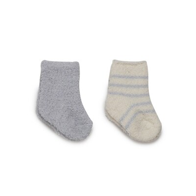 BareFoot Dreams Cozychic 2 Pair Infant Socks Blue 0-6M*