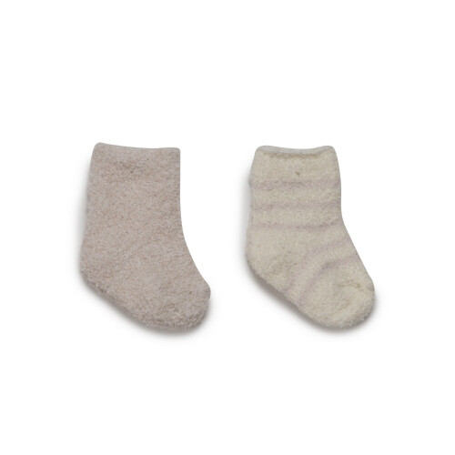 BareFoot Dreams Cozychic 2 Pair Infant Socks Pink 0-6M