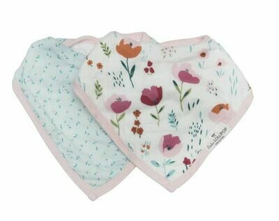 Loulou Lollipop Bandana Bib Set- Rosey Bloom 