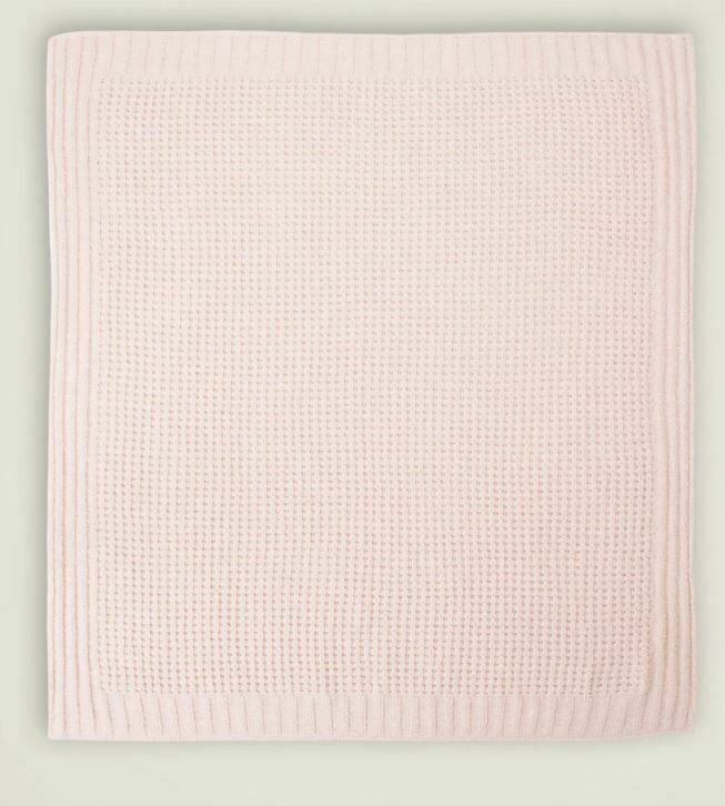 Barefoot Dreams Waffle Blanket-Pink 30&quot;x32&quot;