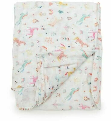 Loulou Lollipop Muslin Swaddle- Unicorn Dream