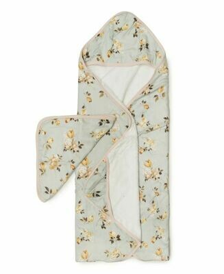 Loulou Lollipop Hooded Towel Set- Wild Rose