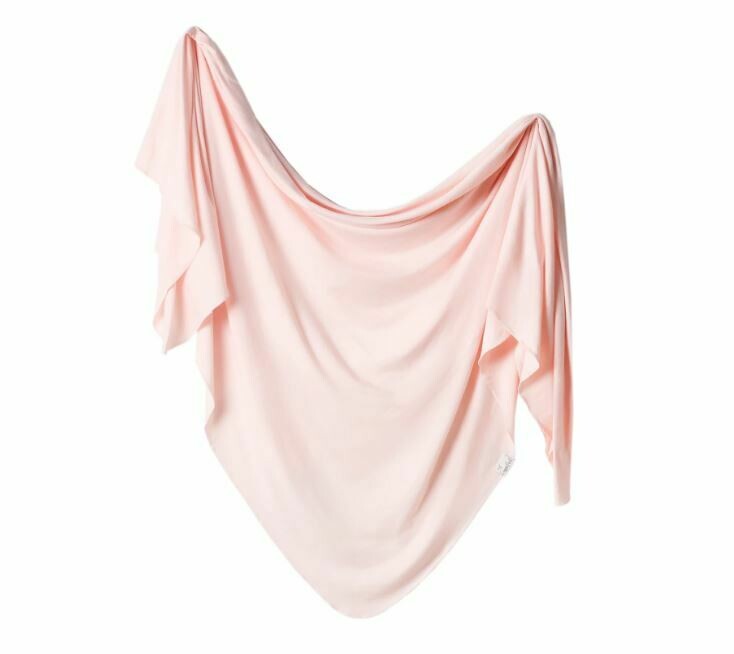 Copper Pearl Knit Swaddle Blanket - Blush