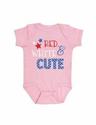 Sweet Wink Red White &amp; Cute S/S Bodysuit Lt. Pink*