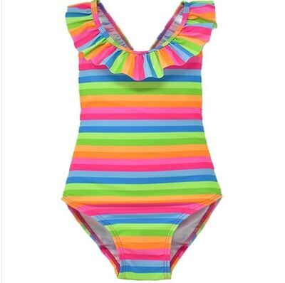 Flap Happy Mindy Crossback Swimsuit- Neon Stripe