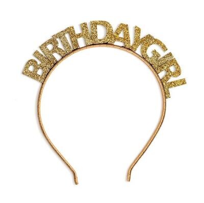 Sweet Wink Birthday Girl Headband Gold*