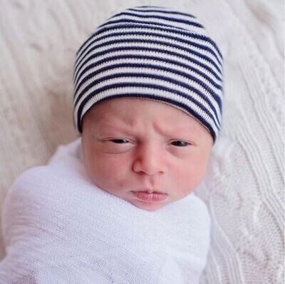 ILYBEAN Blue and White Stripe Beanie*
