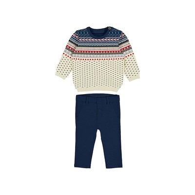Mayoral Baby Boy Blue Sweater & Pant Set 2539