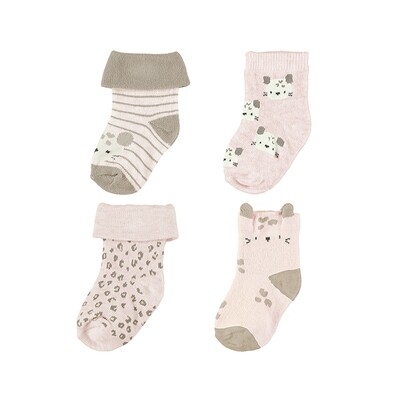 Mayoral Baby Girl Baby Pink 4pc Socks Set 9426