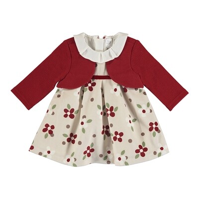 Mayoral Baby Girl Red Dress w/Cardigan 2820 
