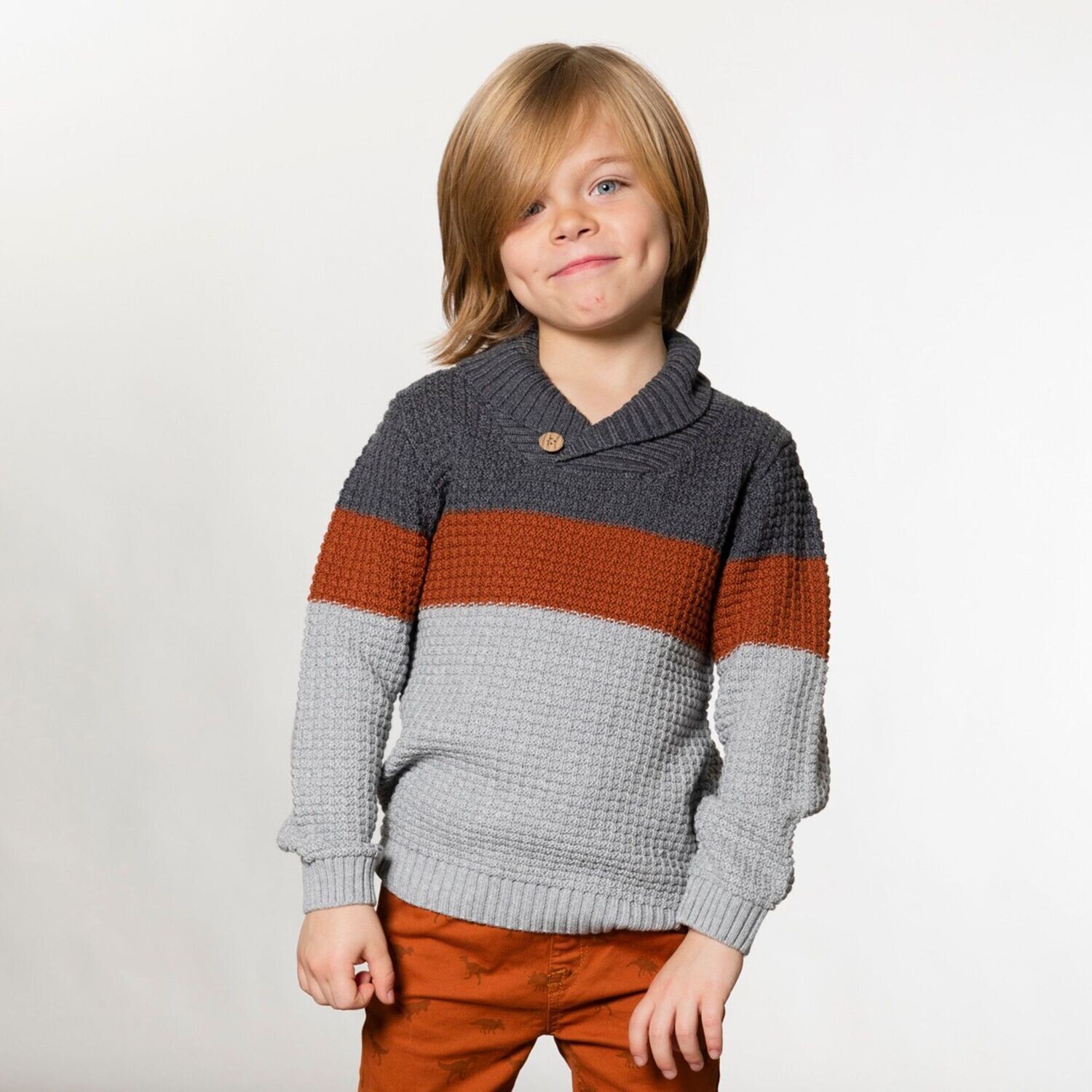 DeuxParDeux Boys Knitted Sweater With Collar T77