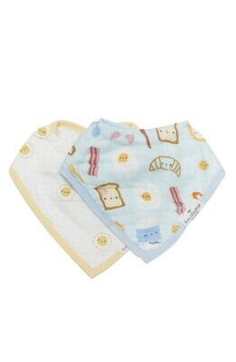 Loulou Lollipop Bandana Bib Set- Breakfast Blue*
