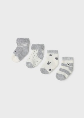 Mayoral Baby Boy Heather Gray 4 Pc Sock Sets 9421*