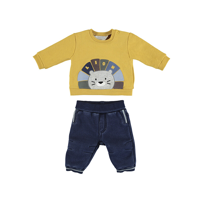Mayoral Baby Boy Denim/Mustard Long Pant Set 2525